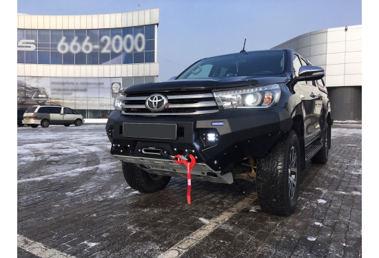 Бампер силовой передний алюминиевый Rival для Toyota Hilux 2015-2020