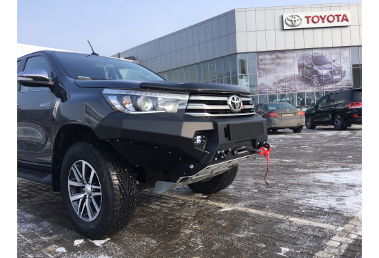 Бампер силовой передний алюминиевый Rival для Toyota Hilux 2015-2020