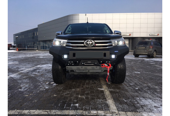 Бампер силовой передний алюминиевый Rival для Toyota Hilux 2015-2020