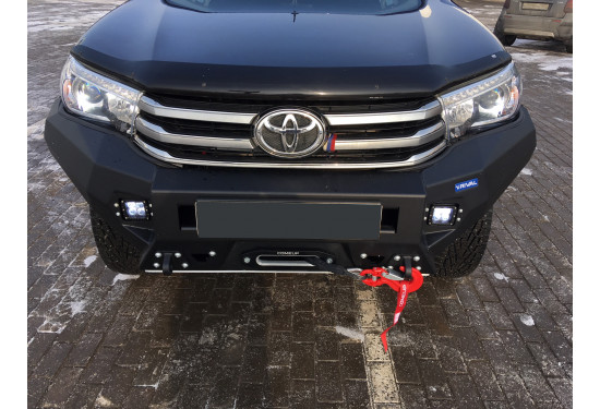 Бампер силовой передний алюминиевый Rival для Toyota Hilux 2015-2020