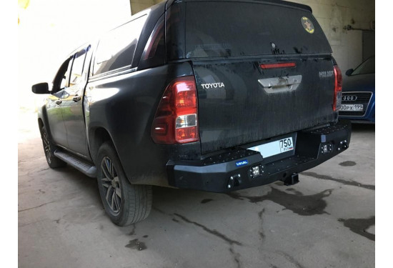 Бампер силовой задний алюминиевый Rival для Toyota Hilux 2015+