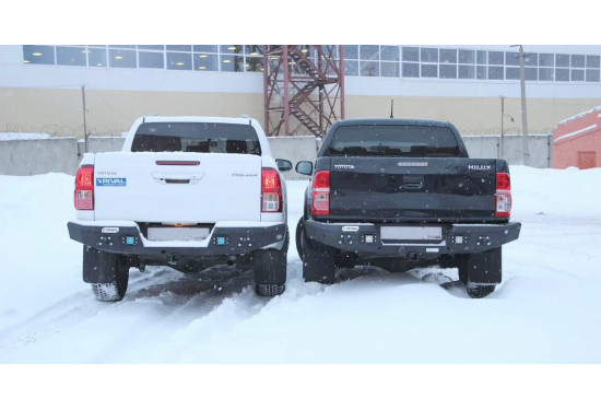 Бампер силовой задний алюминиевый Rival для Toyota Hilux 2011-2015