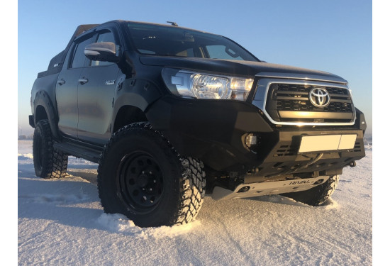 Бампер силовой передний алюминиевый Rival для Toyota Hilux Exclusive 2018-2020