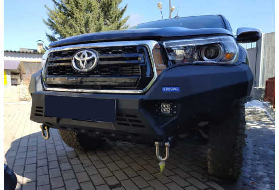 Бампер силовой передний алюминиевый Rival для Toyota Hilux Exclusive 2018-2020