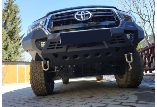 Бампер силовой передний алюминиевый Rival для Toyota Hilux Exclusive 2018-2020