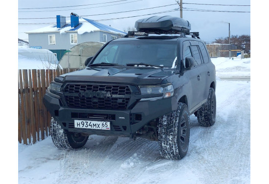Бампер силовой передний алюминиевый Rival для Toyota Land Cruiser 200 2015-2021