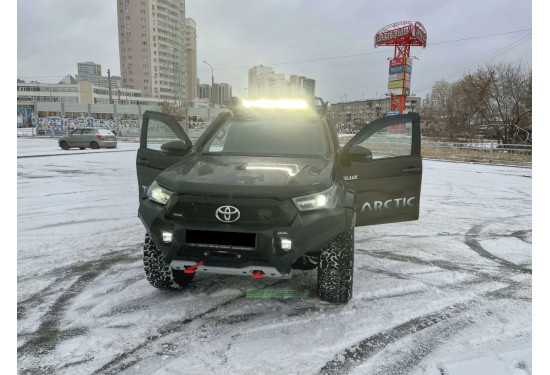 Бампер силовой передний алюминиевый Rival для Toyota Hilux 2020+