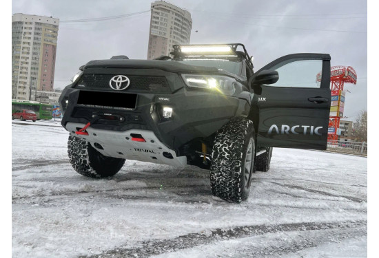 Бампер силовой передний алюминиевый Rival для Toyota Hilux 2020+