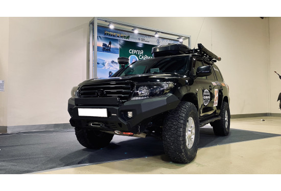 Бампер силовой передний алюминиевый Rival для Toyota Land Cruiser 200 2007-2015