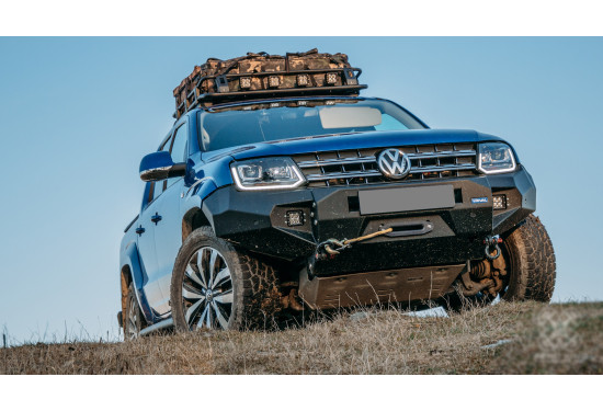 Бампер силовой передний алюминиевый Rival для Volkswagen Amarok 2010-2020