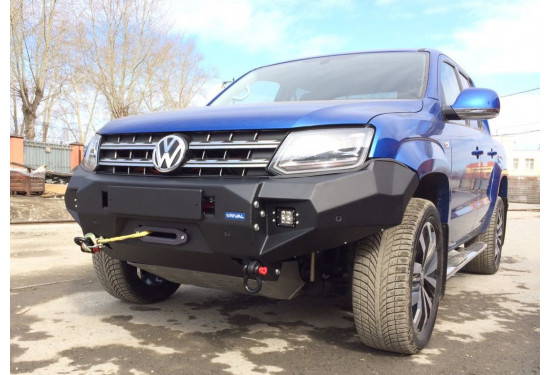 Бампер силовой передний алюминиевый Rival для Volkswagen Amarok 2010-2020