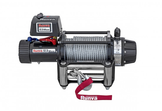 Лебёдка электрическая 12V Runva серии EWB MAX 12500 lbs / 5670 кг (синтетический трос)