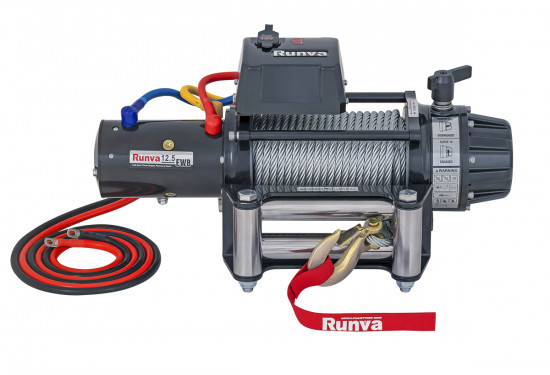 Лебёдка электрическая 12V Runva серии EWB 12500 lbs / 5670 кг (стальной трос)