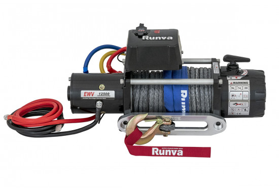 Лебёдка электрическая 12V Runva серии EWV 12500 lbs / 5670 кг (синтетический трос)