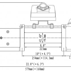 Лебёдка электрическая 12V Runva серии EWX 12000 lbs / 5443 кг (синтетический трос)