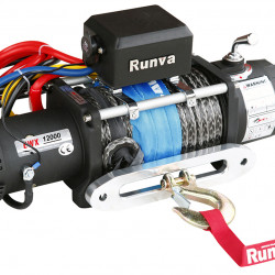 Лебёдка электрическая 12V Runva серии EWX 12000 lbs / 5443 кг (синтетический трос)