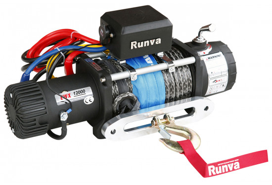 Лебёдка электрическая 12V Runva серии EWX 12000 lbs / 5443 кг (синтетический трос)