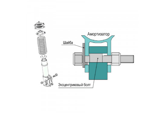 Болты- эксцентрики 12 мм для Suzuki Escudo/Vitara 1988-2005, Mitsubishi Pajero IO/Pinin/Mini/Junior