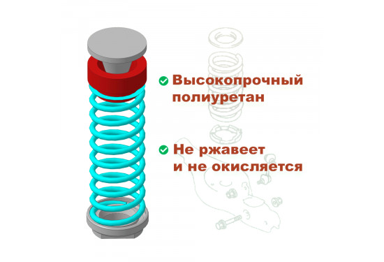 Проставки задних пружин 40 мм для Mitsubishi Outlander, Mitsubishi Delica D5, Citroen C-Crosser и Peugeot 4007 (под лифт 50 мм)