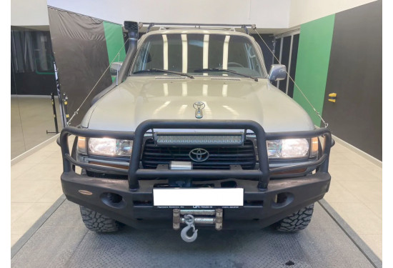 Бампер силовой передний Вездеходофф для Toyota Land Cruiser 80 с кенгурином и площадкой под электрическую лебедку