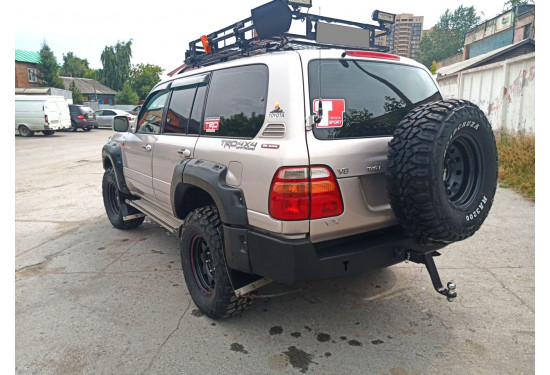 Бампер силовой задний Вездеходофф для Toyota Land Cruiser 100 VX с калиткой под запаску