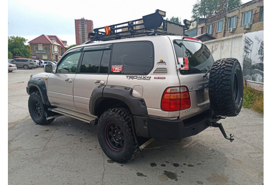 Бампер силовой задний Вездеходофф для Toyota Land Cruiser 100 VX с калиткой под запаску