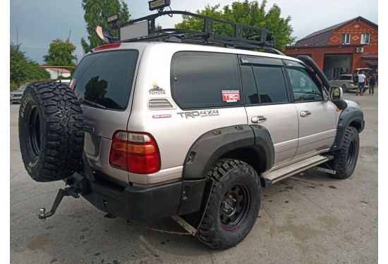 Бампер силовой задний Вездеходофф для Toyota Land Cruiser 100 VX с калиткой под запаску