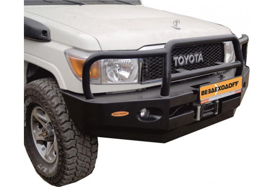 Бампер силовой передний Вездеходофф для Toyota Land Cruiser 78 2007+ с кенгурином