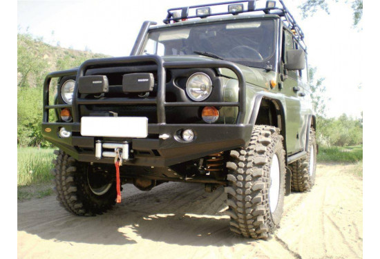 Бампер силовой передний Вездеходофф для УАЗ Хантер с кенгурином