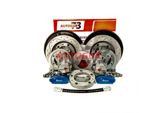 Задние перфорированные дисковые тормоза для УАЗ с военными мостами (суппорт ГАЗ)