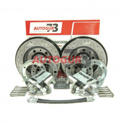 Задние перфорированные дисковые тормоза для УАЗ с военными мостами (суппорт ВАЗ)