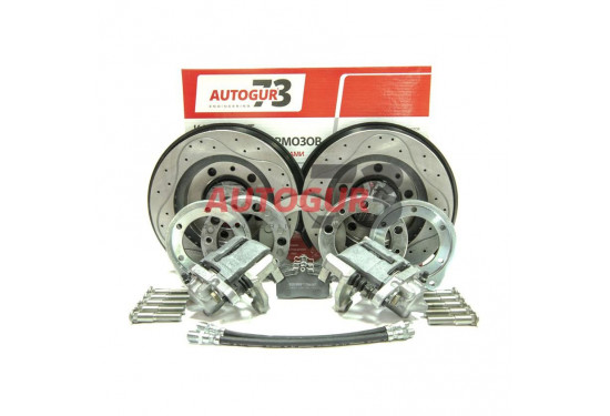 Задние перфорированные дисковые тормоза для УАЗ с военными мостами (суппорт ВАЗ)