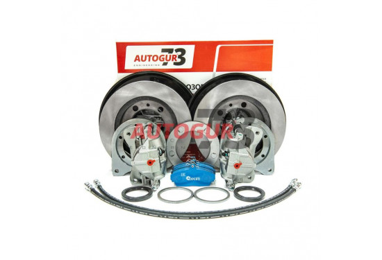 Передние дисковые тормоза для УАЗ с военными мостами под гражданскую ступицу (суппорт ГАЗ)