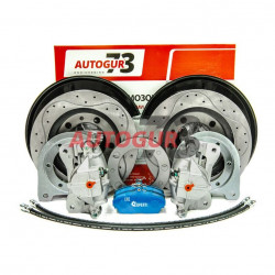 Передние перфорированные дисковые тормоза для УАЗ с "гражданскими" мостами (суппорт ГАЗ)