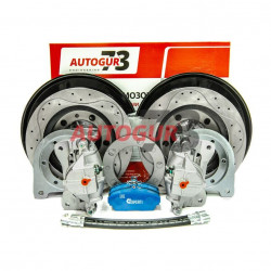 Задние перфорированные дисковые тормоза для УАЗ с мостами Тимкен, Гибрид, Спайсер (суппорт ГАЗ)