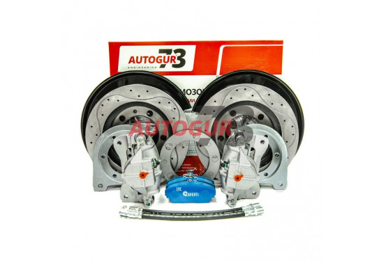 Задние перфорированные дисковые тормоза для УАЗ с мостами Тимкен, Гибрид, Спайсер (суппорт ГАЗ)