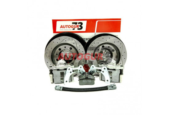 Задние перфорированные дисковые тормоза для УАЗ с мостами Тимкен, Гибрид, Спайсер (суппорт ВАЗ)