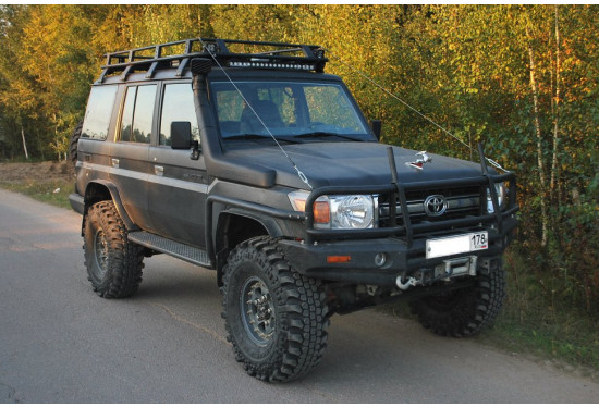 Бампер силовой передний АМЗ для Toyota Land Cruiser 76 2007+ (под обычную или штатную электрическую лебедку)