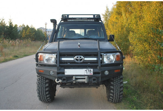 Бампер силовой передний АМЗ для Toyota Land Cruiser 76 2007+ (под обычную или штатную электрическую лебедку)