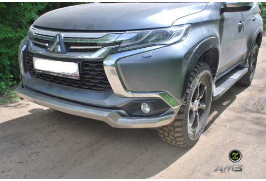 Силовые пороги АМЗ для Mitsubishi Pajero Sport 2015+