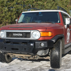 Бампер силовой передний АМЗ с удлинителем штатной защиты для Toyota FJ Cruiser 