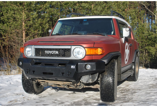 Бампер силовой передний АМЗ с удлинителем штатной защиты для Toyota FJ Cruiser 