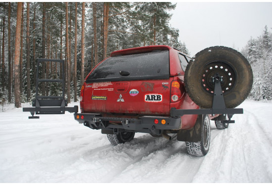 Бампер силовой задний АМЗ для Mitsubishi L200 IV 2006-2014 (короткий кузов)