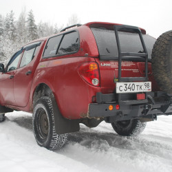 Бампер силовой задний АМЗ для Mitsubishi L200 IV 2006-2014 (короткий кузов)