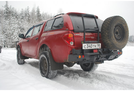 Бампер силовой задний АМЗ для Mitsubishi L200 IV 2006-2014 (короткий кузов)