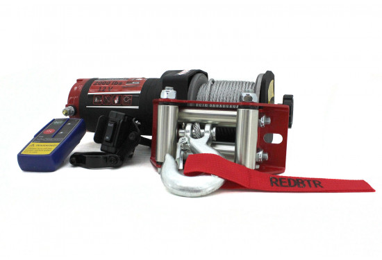 Лебедка электрическая redBTR серии QUATTRO 12V 2000 lbs / 907 кг со стальным тросом