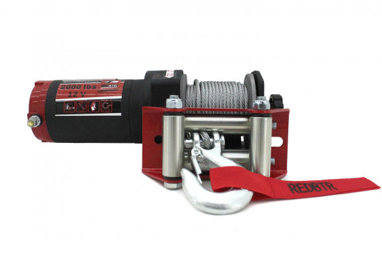 Лебедка электрическая redBTR серии QUATTRO 12V 2000 lbs / 907 кг со стальным тросом
