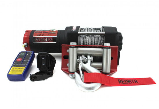 Лебедка электрическая redBTR серии QUATTRO 12V 3000 lbs / 1360 кг со стальным тросом