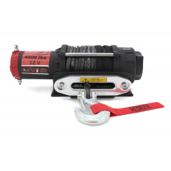 Лебедка электрическая redBTR серии QUATTRO 12V 4500 lbs / 2040 кг с синтетическим тросом