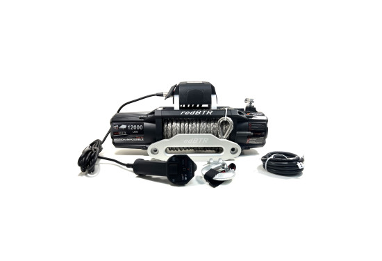 Лебедка электрическая redBTR серии MISSION IMPOSSIBLE 12V 12000 lbs / 5448 кг с синтетическим тросом